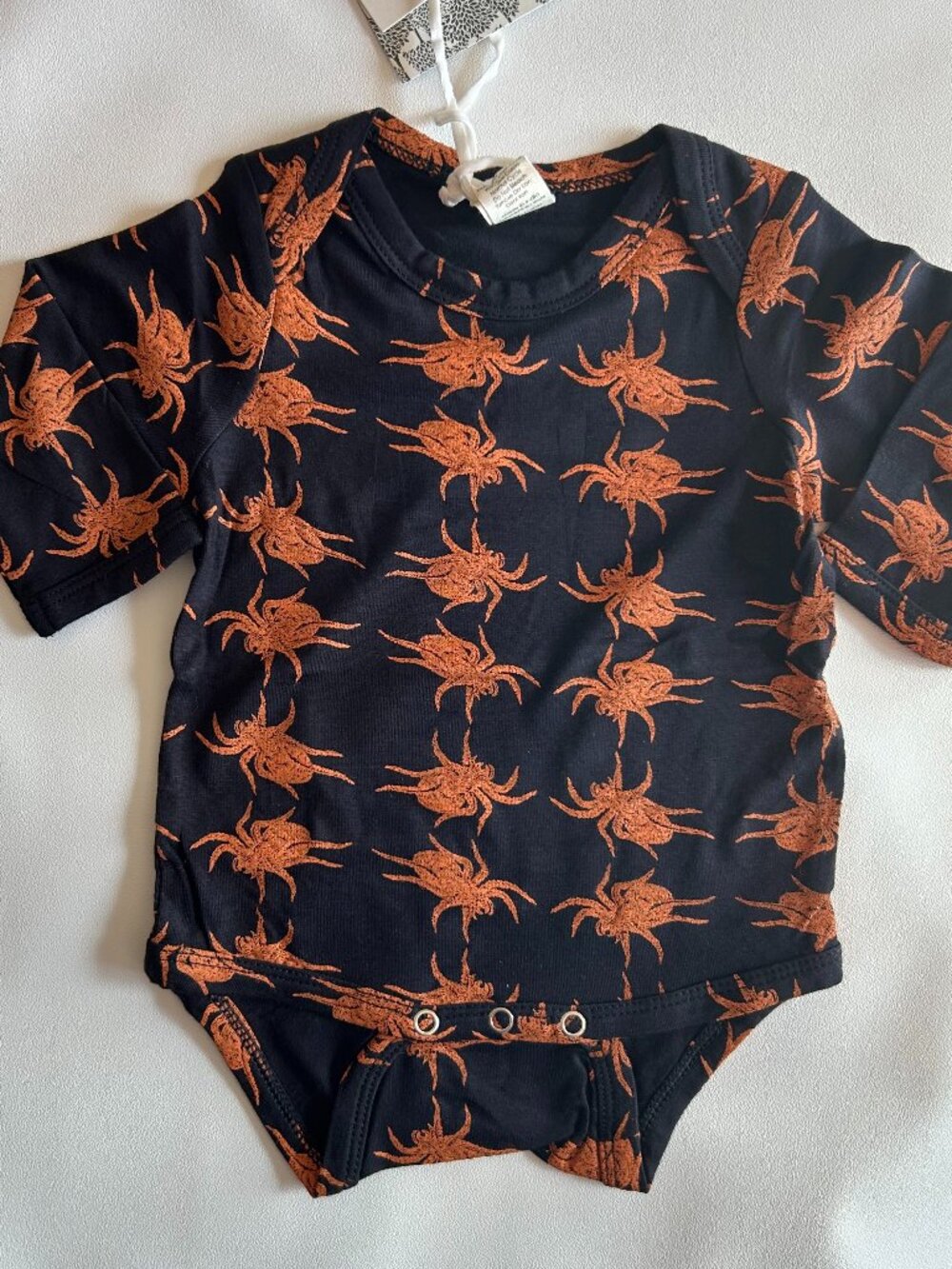 NWT Kate Quinn Baby Bamboo Spider Bodysuit Halloween Black Orange NB-18M
